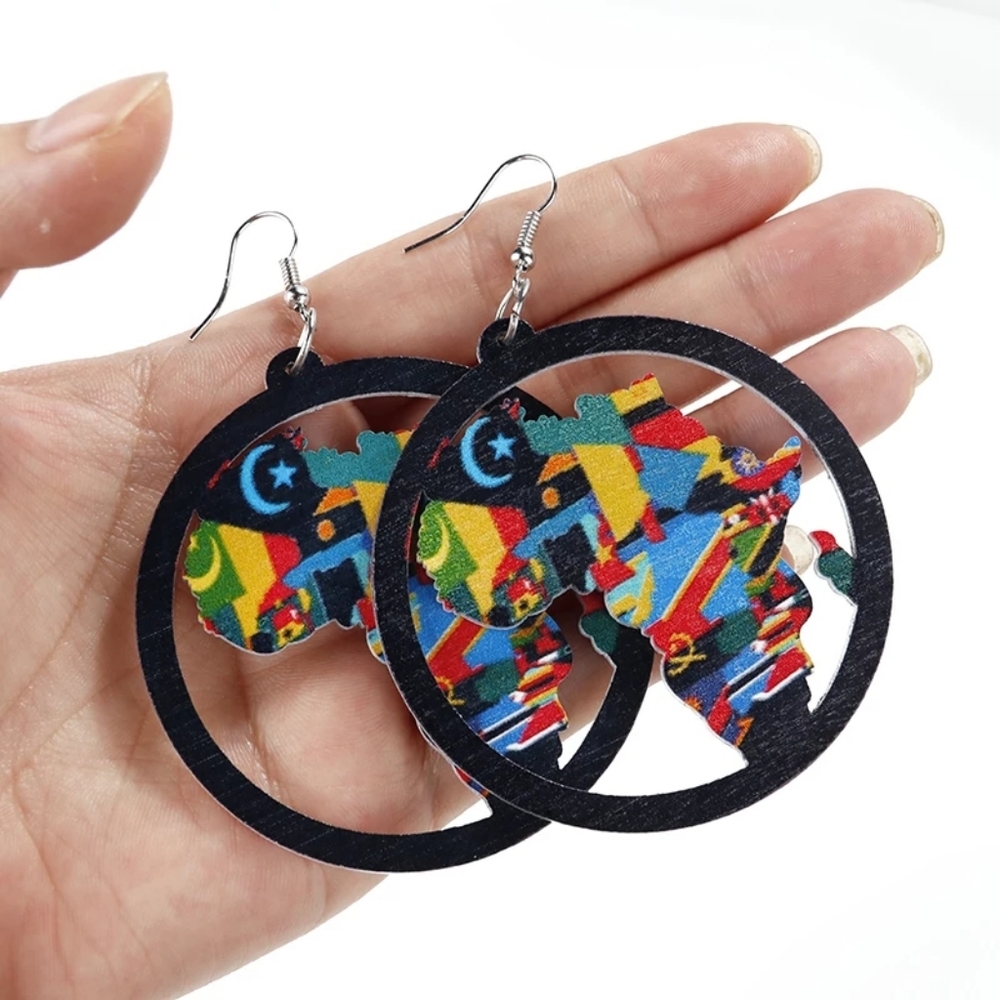 African flag earrings